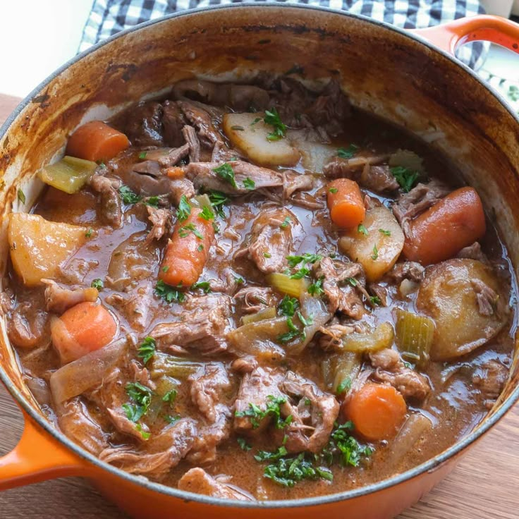 The Easiest Lamb Stew (one pot, no sear, set and forget!) Lamb Stew Recipes, Slow Cooker Lamb, Slow Cooked Lamb, Lamb Stew, Bread Serving, Beef Chuck, Quick And Easy Breakfast, Ultimate Comfort Food, Gumbo