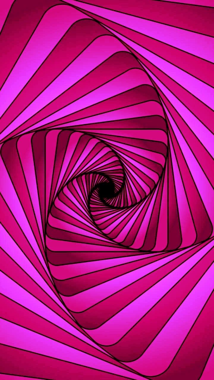 an abstract pink and black background with a spiral design in the center that looks like it is