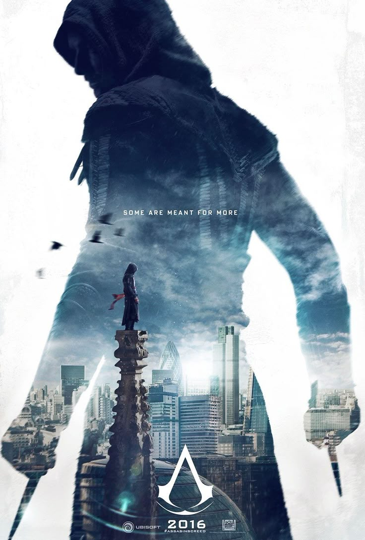 a poster for the movie's upcoming film, disheveed with an image of a man holding two swords