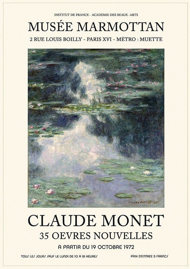 the front cover of an album with water lilies on it and text in french