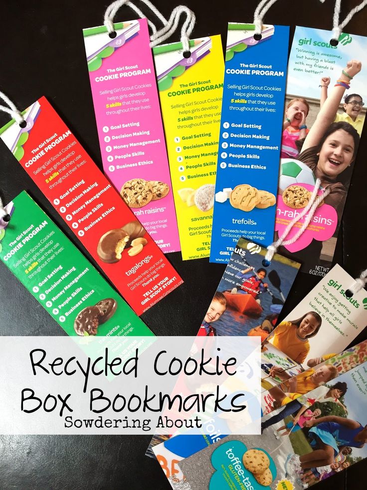 the recycled cookie box bookmarks are so cute and easy to make with your kids