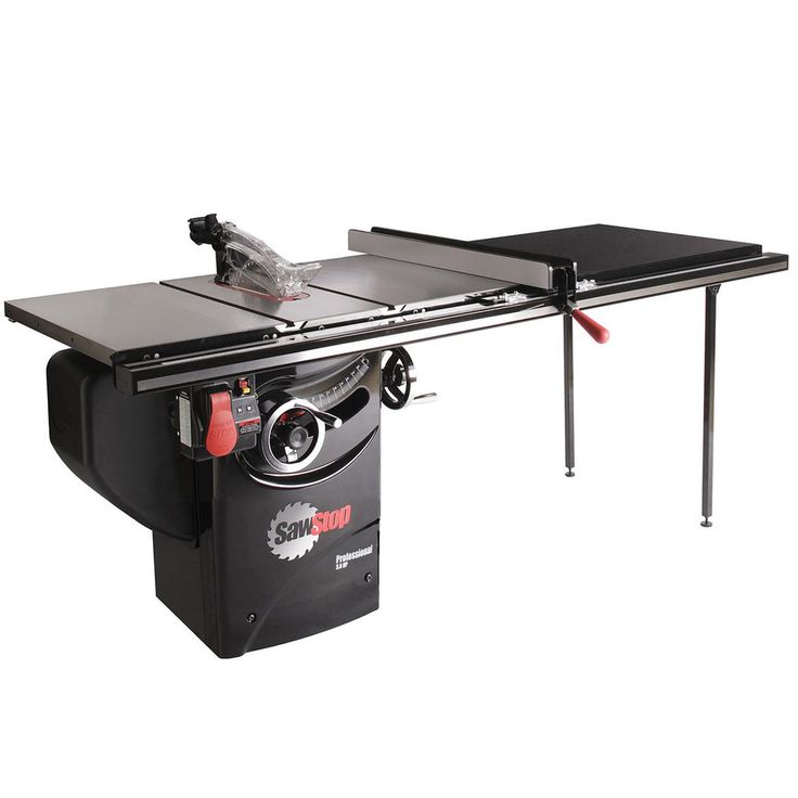 a table saw is sitting on top of a black box with the handle extended to it's side