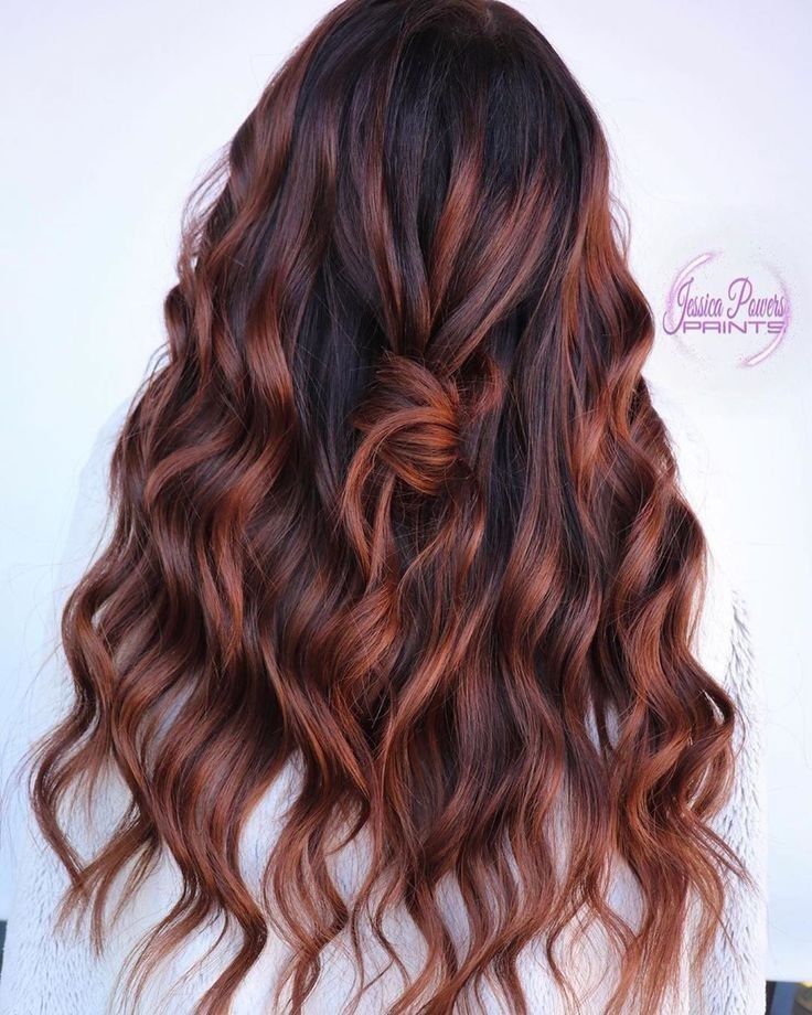 Brown With Red Hair, Cinammon Hair Colour, Copper Brown Balayage, Dark Copper Balayage Brunette, Long Hairstyle Ideas, Ideas For The New Year, Hairstyle 2023, Crown Hairstyle, Red Balayage Hair