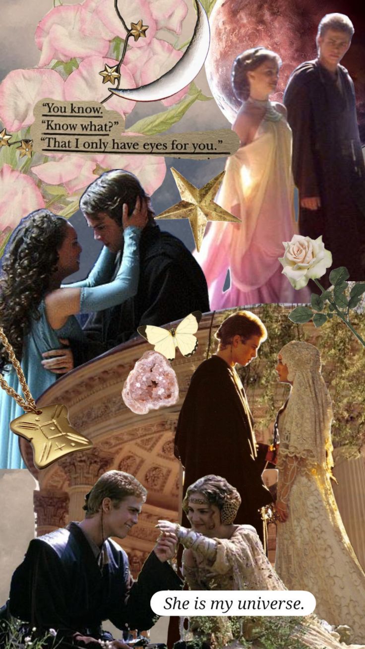 the collage shows people dressed in historical clothing and flowers, with text that reads she is my universe