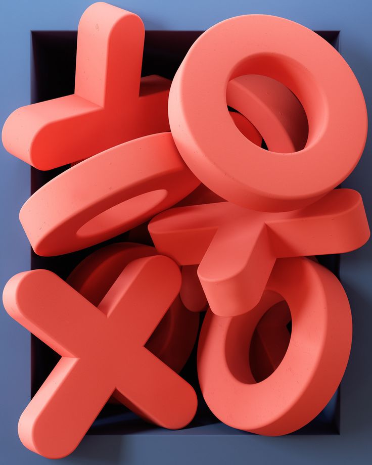 the letters x and o are stacked in a box