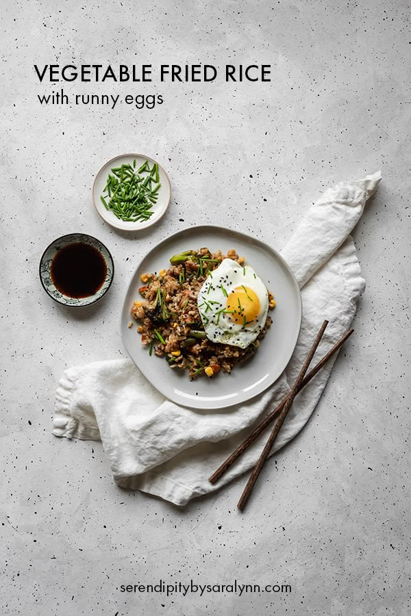 a plate with an egg and some vegetables on it