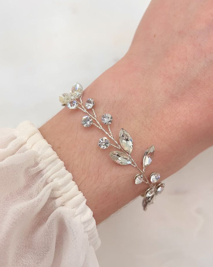 Joanna Crystal Bracelet - Shop Wedding Accessories | Dareth Colburn Jewellery Western, Engagement Jewellery, Fall Wedding Venues, Bracelet Shop, Shop Wedding, Bridal Bracelet, Crystal Bracelet, Crystal Bracelets, Crystals And Gemstones