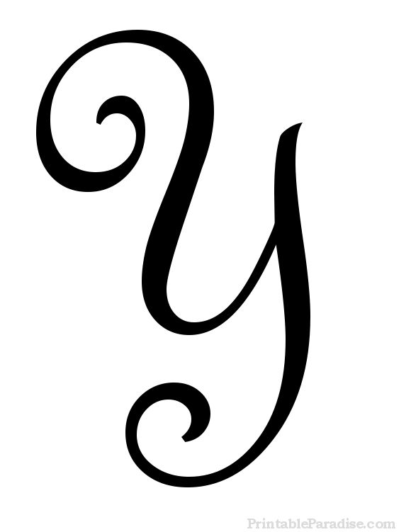 the letter y with swirls on it