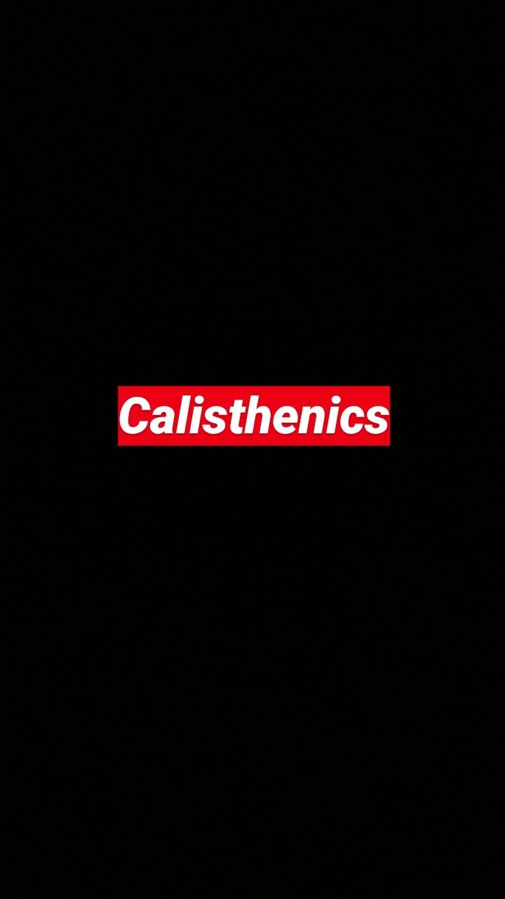 the words calisthenics are lit up against a black background with red lettering