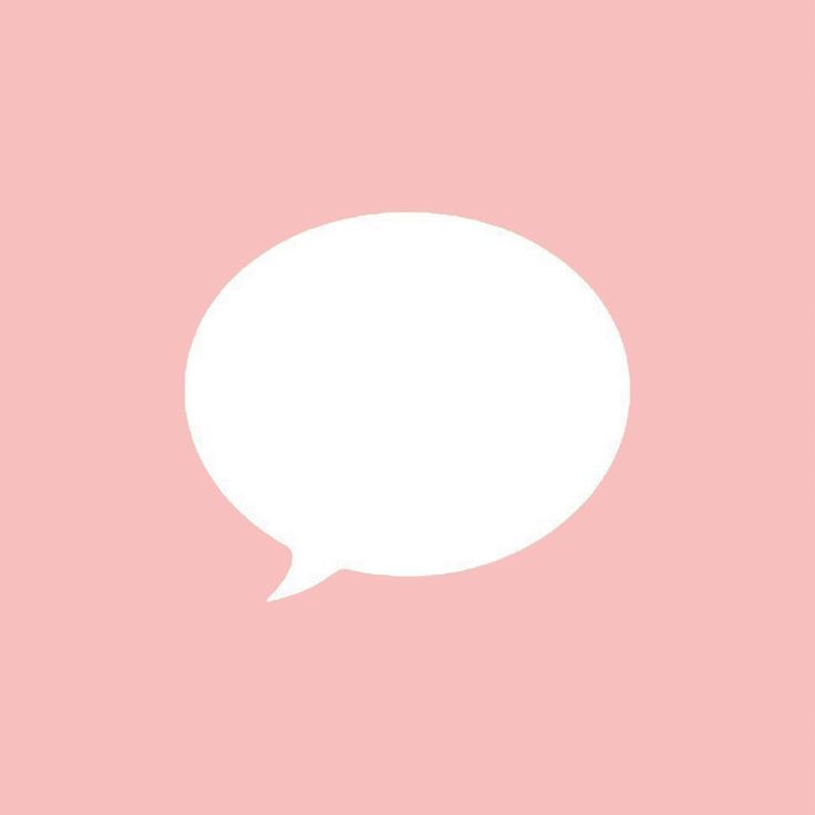 a white speech bubble on a pink background