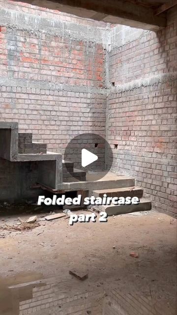 an old brick building with some stairs in the center and text that reads folded staircase part 2