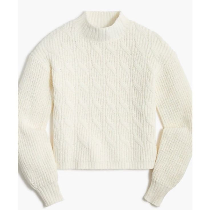 58% Cotton/30% Acrylic/10% Polyester/2% Elastane. Classic Fit. Hits At Hip. Machine Wash. In New Condition. Mockneck Sweater, Jcrew Sweater, Crew Clothing, Cream Sweater, Mock Neck Sweater, Wool Blend Sweater, J Crew Factory, Cashmere Sweaters, Colorful Sweaters