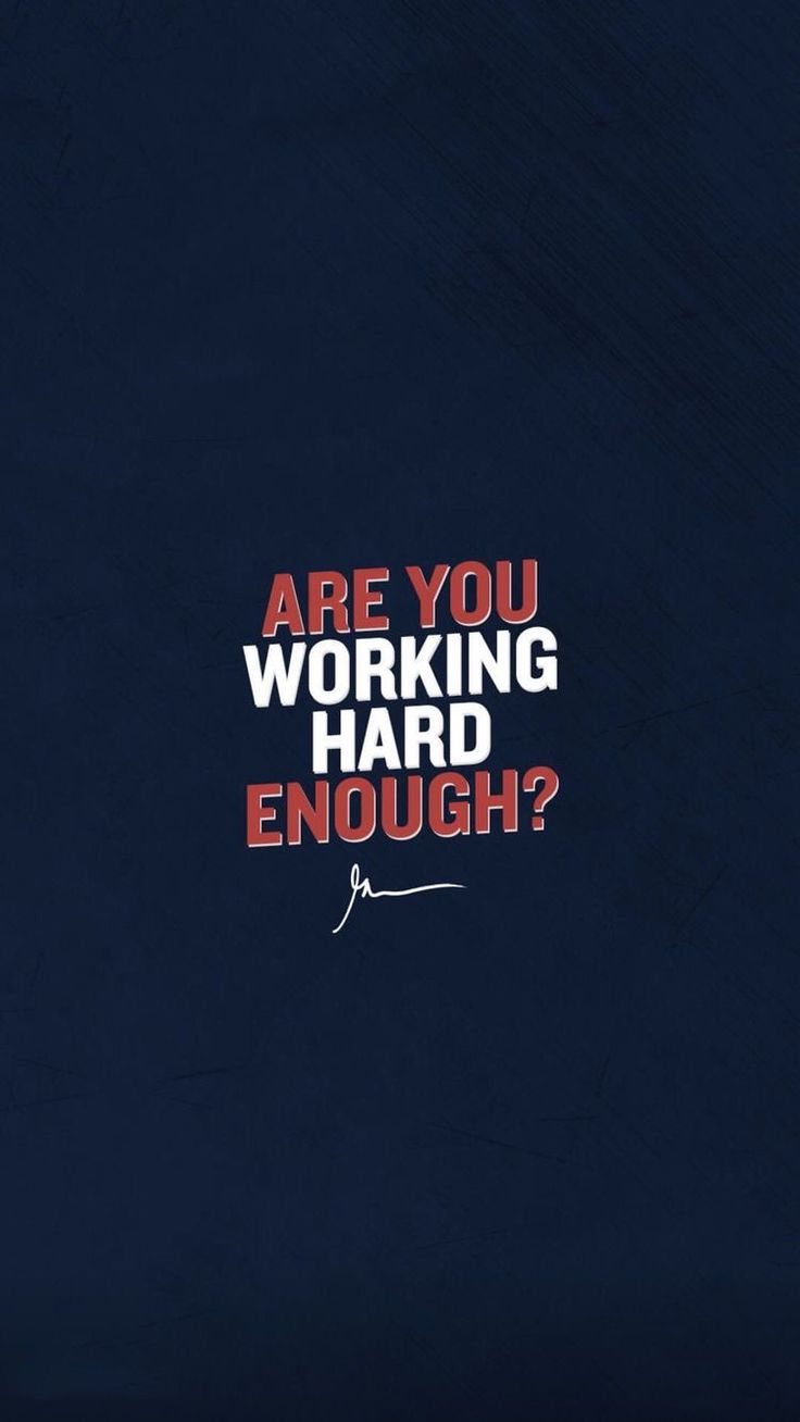 the words are written in red, white and blue on a dark background that says are you working hard enough?