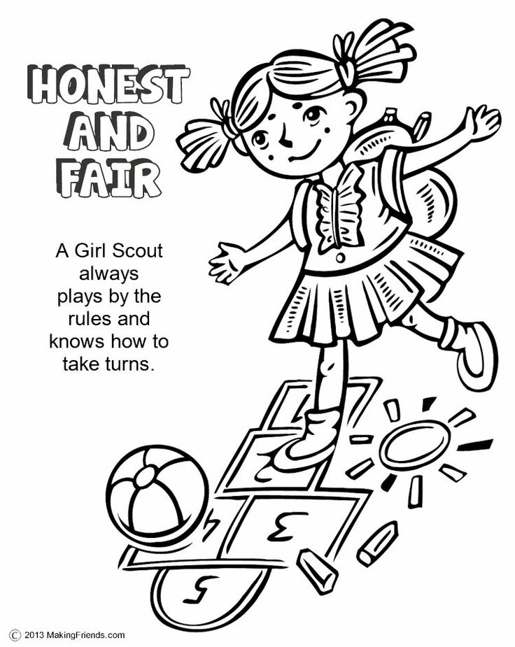 a girl scout is flying through the air