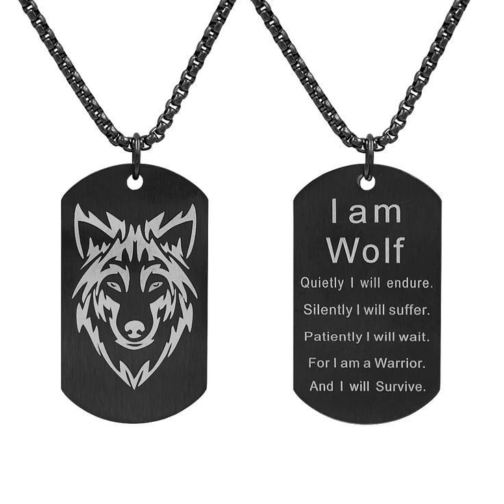 PRICES MAY VARY. I AM WOLF: Quietly I will endure. Silently I will suffer. Patently I will wait. For I am a Warrior. And I will Survive. UNIQUE DSIGN: The dog tag pendant size is 2''*1.2''; the chain length is 27'' with lobster clasp; the weight is 37g. It’s made of 316L stainless steel, will never rust, corrode, non-deformable, and hypoallergenic. GOOD MATCH: This medieval necklace is the perfect accessories for Viking party, LARP, teenagers/adults Cosplay, All Saints Eve, Halloween, fancy look Norse Fenrir, Viking Party, Nativity Costumes, Medieval Necklace, I Will Survive, Wolf Pendant Necklace, I Am A Warrior, Wolf Pendant, Wolf Stuff