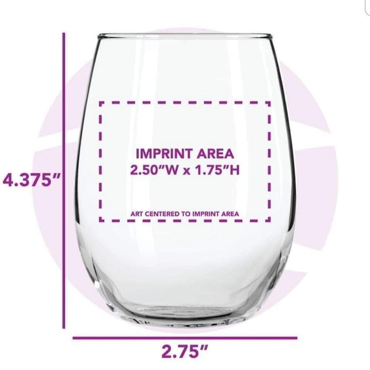 a wine glass is shown with measurements for the size and width in front of it