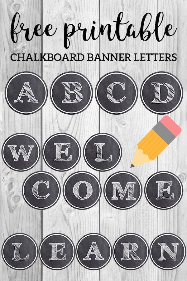 the free printable chalkboard banner letters