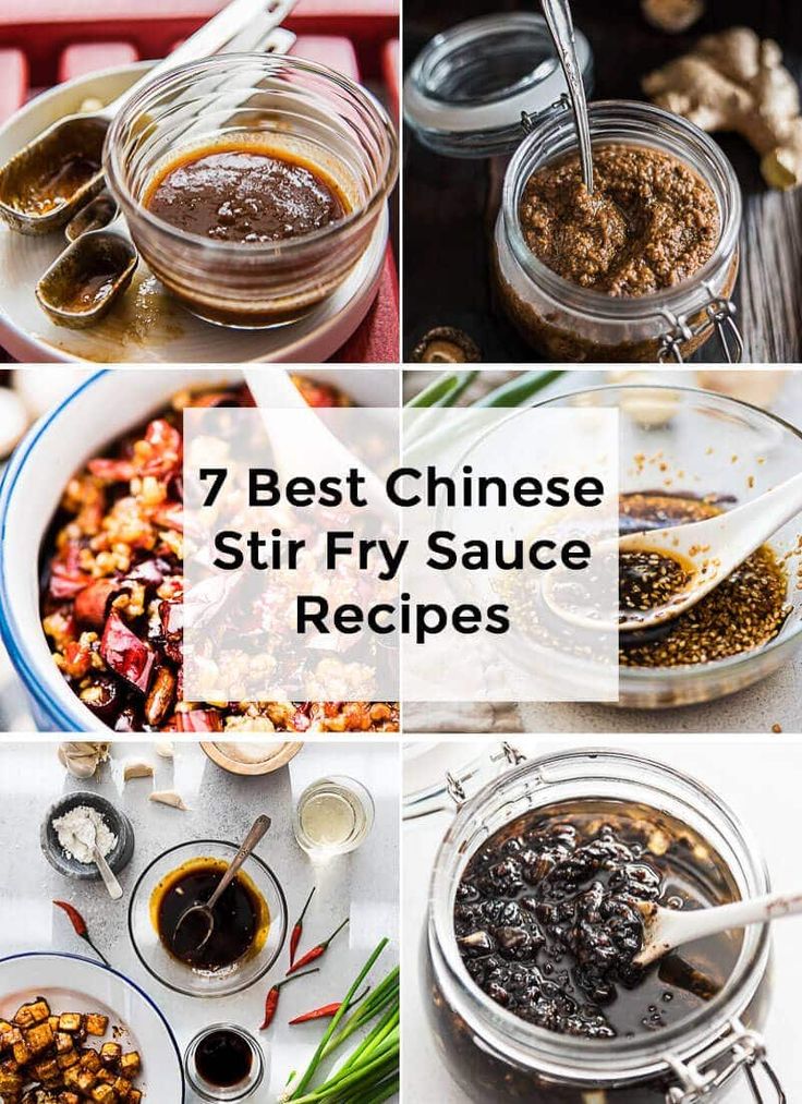 six different images with the words 7 best chinese stir fry sauce recipes