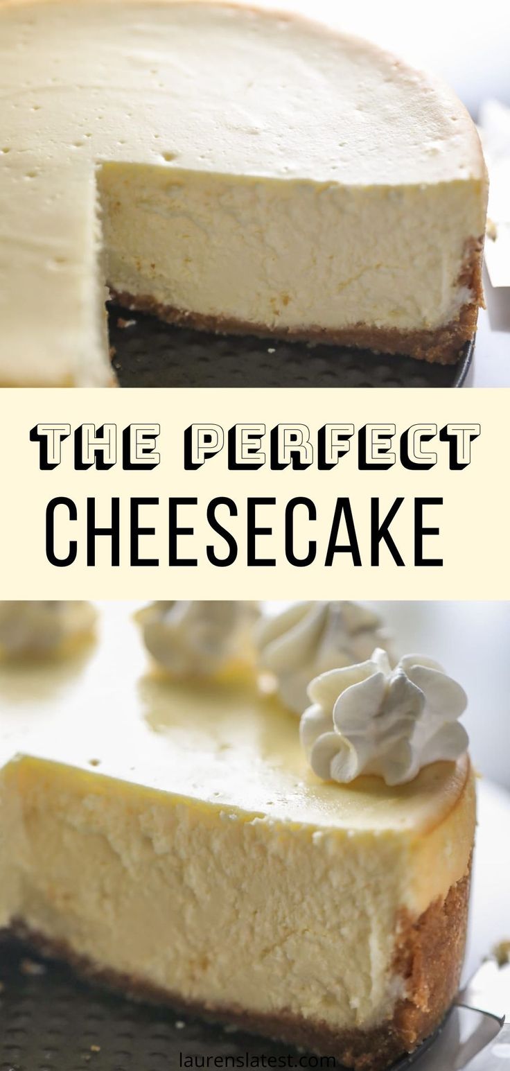 the perfect cheesecake is ready to be eaten