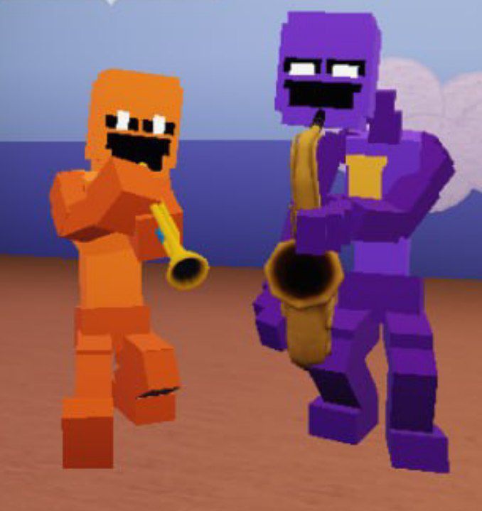 an image of two cartoon characters playing instruments