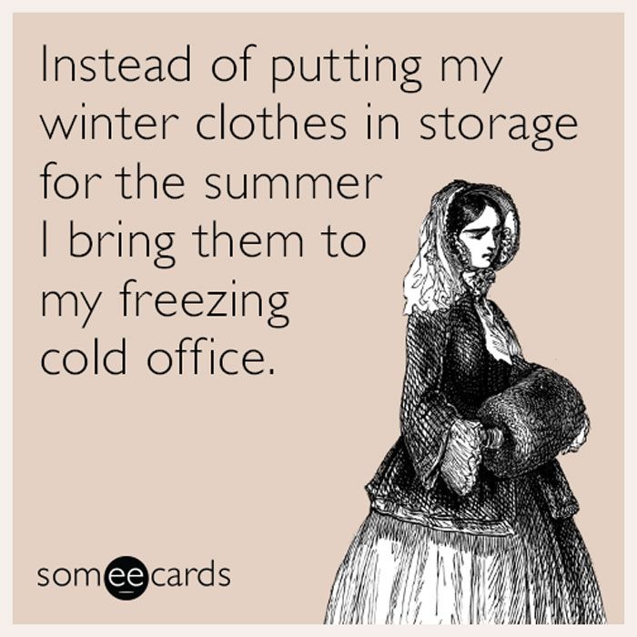 If You're Freezing In Your Office Then These 29 Memes Are For You Winter Clothes Storage, Famous Memes, Workplace Humor, Office Memes, Freezing Cold, Office Humor, Me Me, Ecards Funny, Work Humor