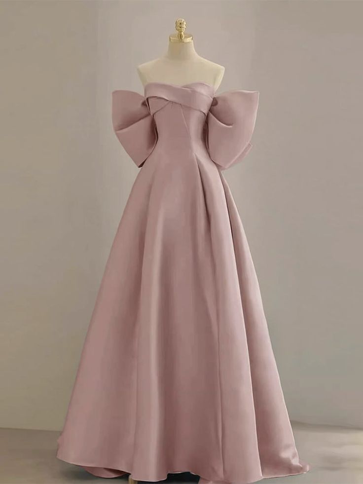 Pink Satin Prom Dress, Simple Party Dress, Party Dress Pink, Prom Dresses Pink, Prom Dresses Long Pink, Pink Evening Dress, Prom Dresses Yellow, Purple Prom Dress, Floor Length Prom Dresses