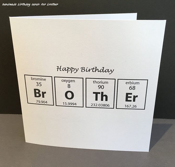 a birthday card with the element name and age on it, sitting on a table