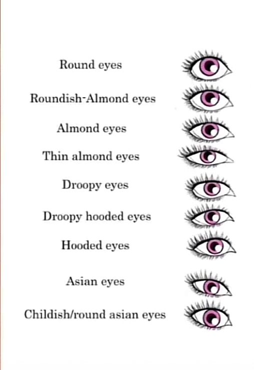 an eye chart with different types of eyes