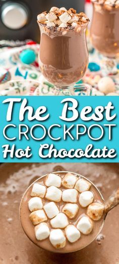 the best crockpot hot chocolate with marshmallows in it is so easy to make