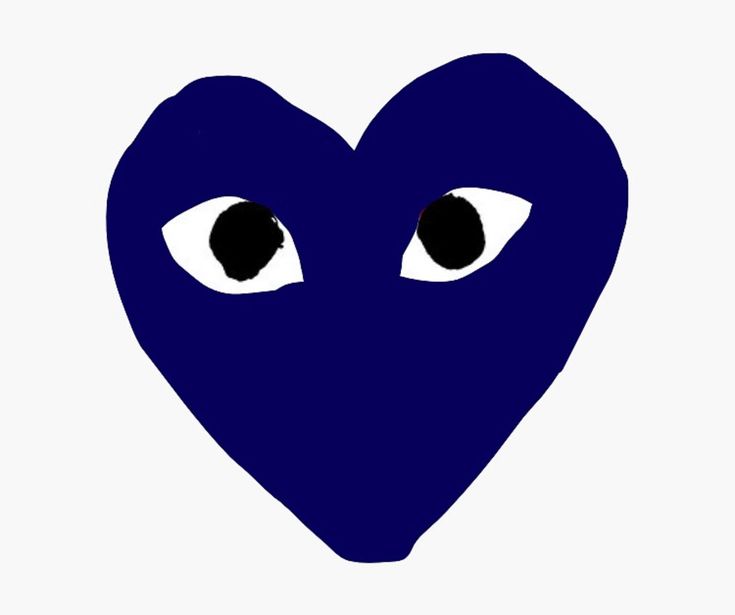 a blue heart with two large eyes