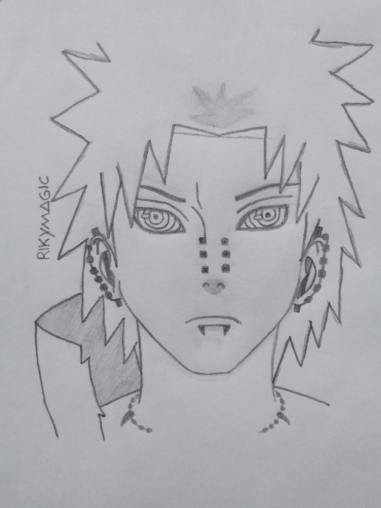 Pain from naruto. Pain drawing. naruto drawings. naruto characters ...