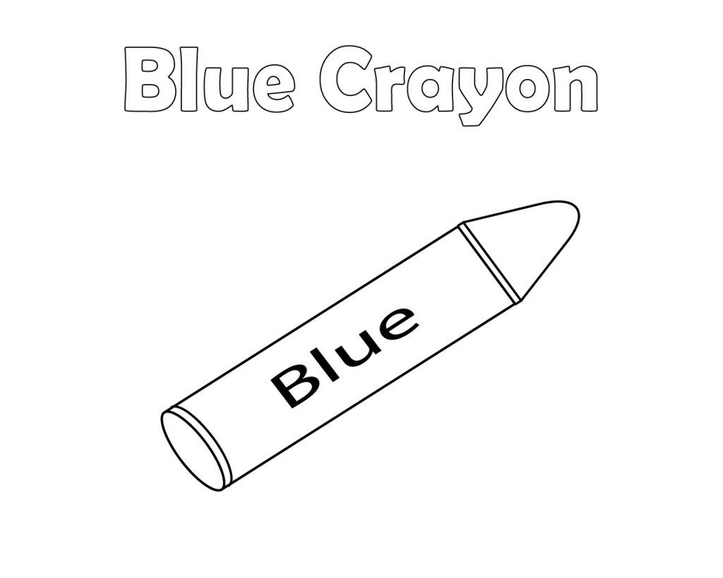 blue crayon coloring page