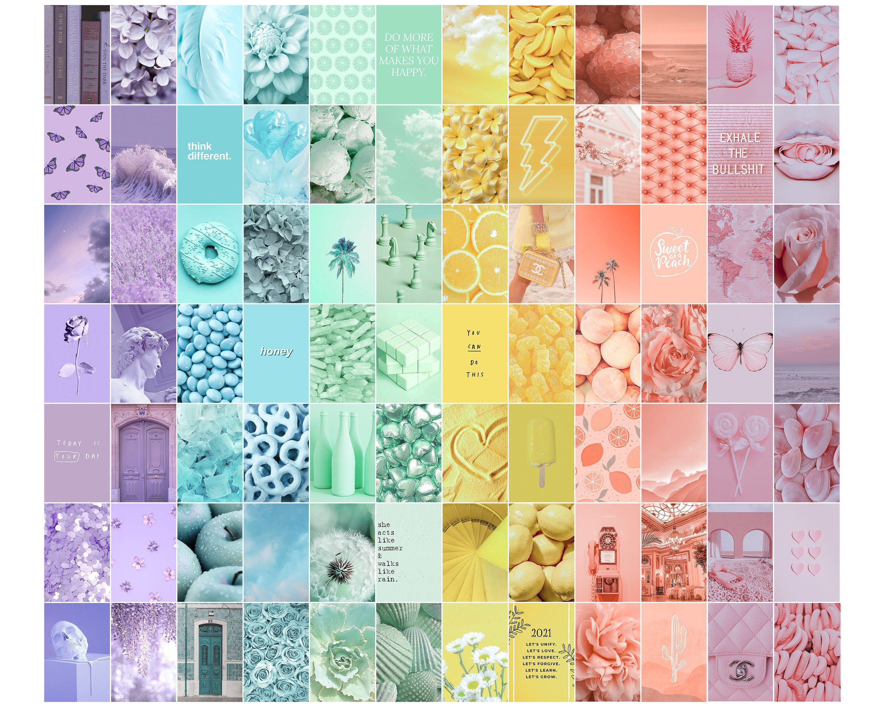 Rainbow Collage, Pastel Collage, Collage Kit, Rainbow Wall Collage ...