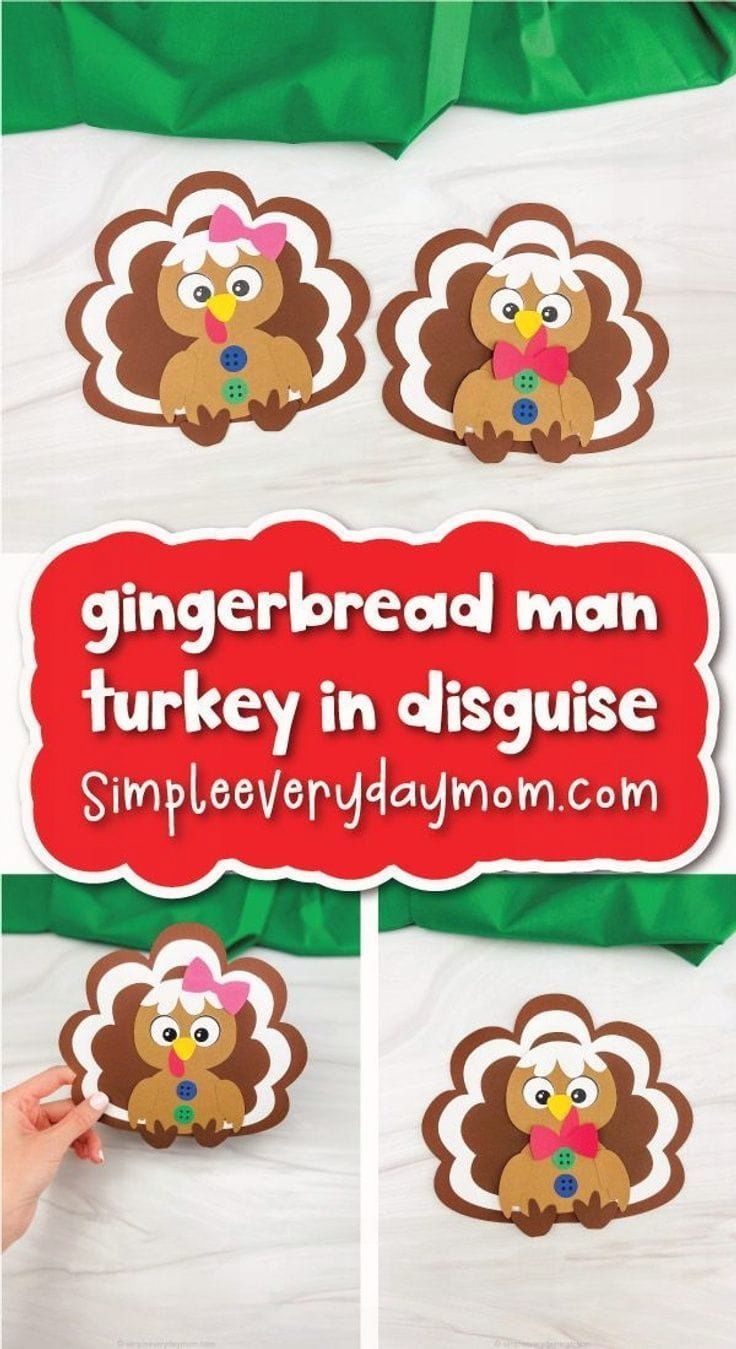 Gingerbread Man Turkey Disguise Craft For Kids [Free Template]