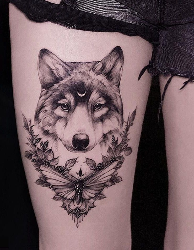 beautiful wolf tattoos