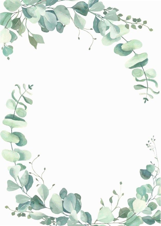 Premium Vector | Watercolor eucalyptus leaves frame. | Flower graphic ...