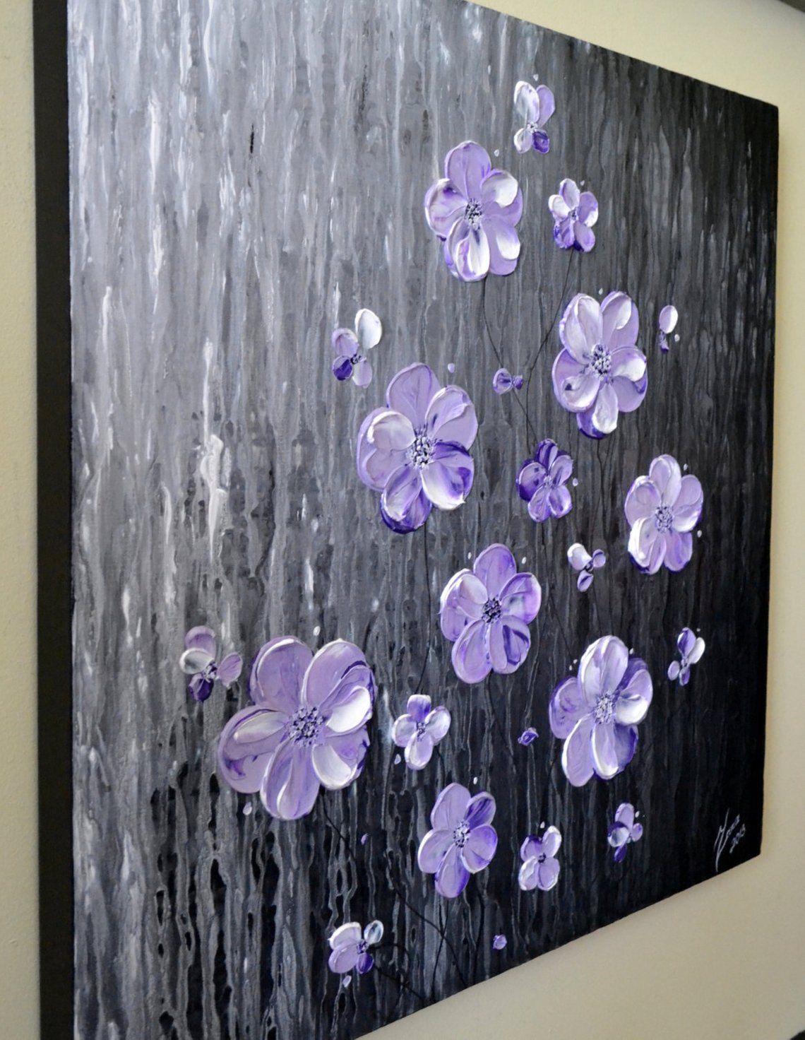 Painting Textured Walls, Easy Canvas Painting, Abstract Flower Painting ...