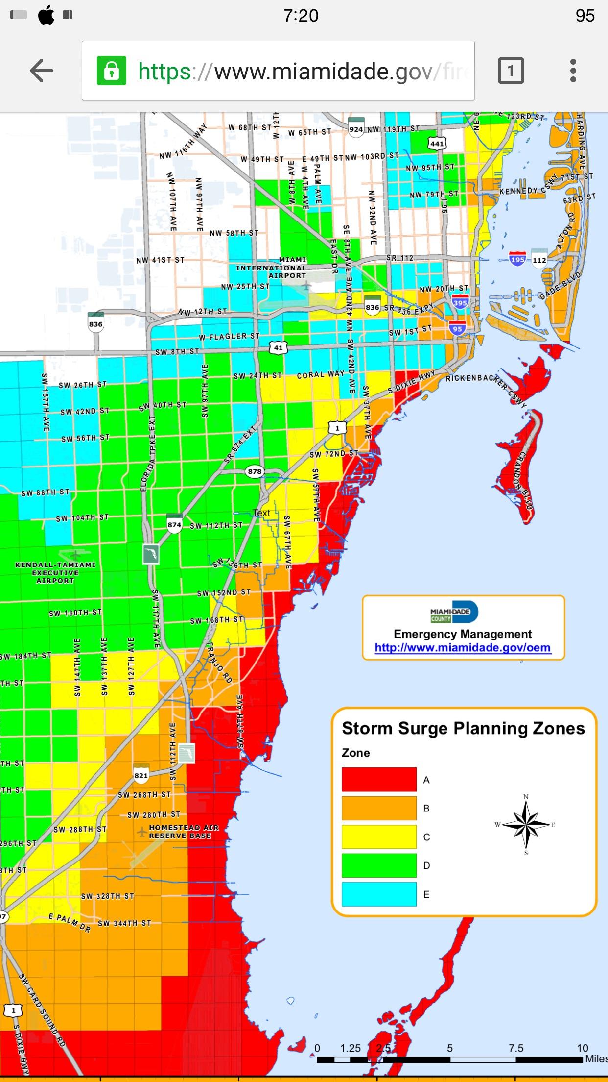 Miami Dade Evacuation Zone Map