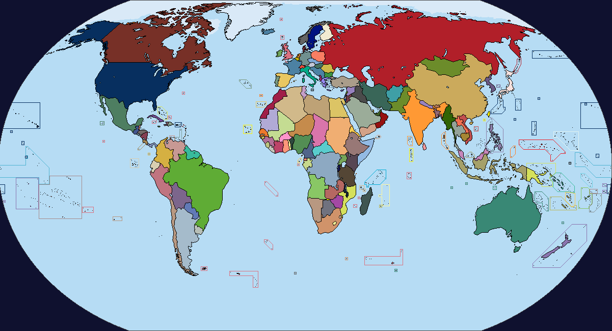 World Map Pixel Art With Countries