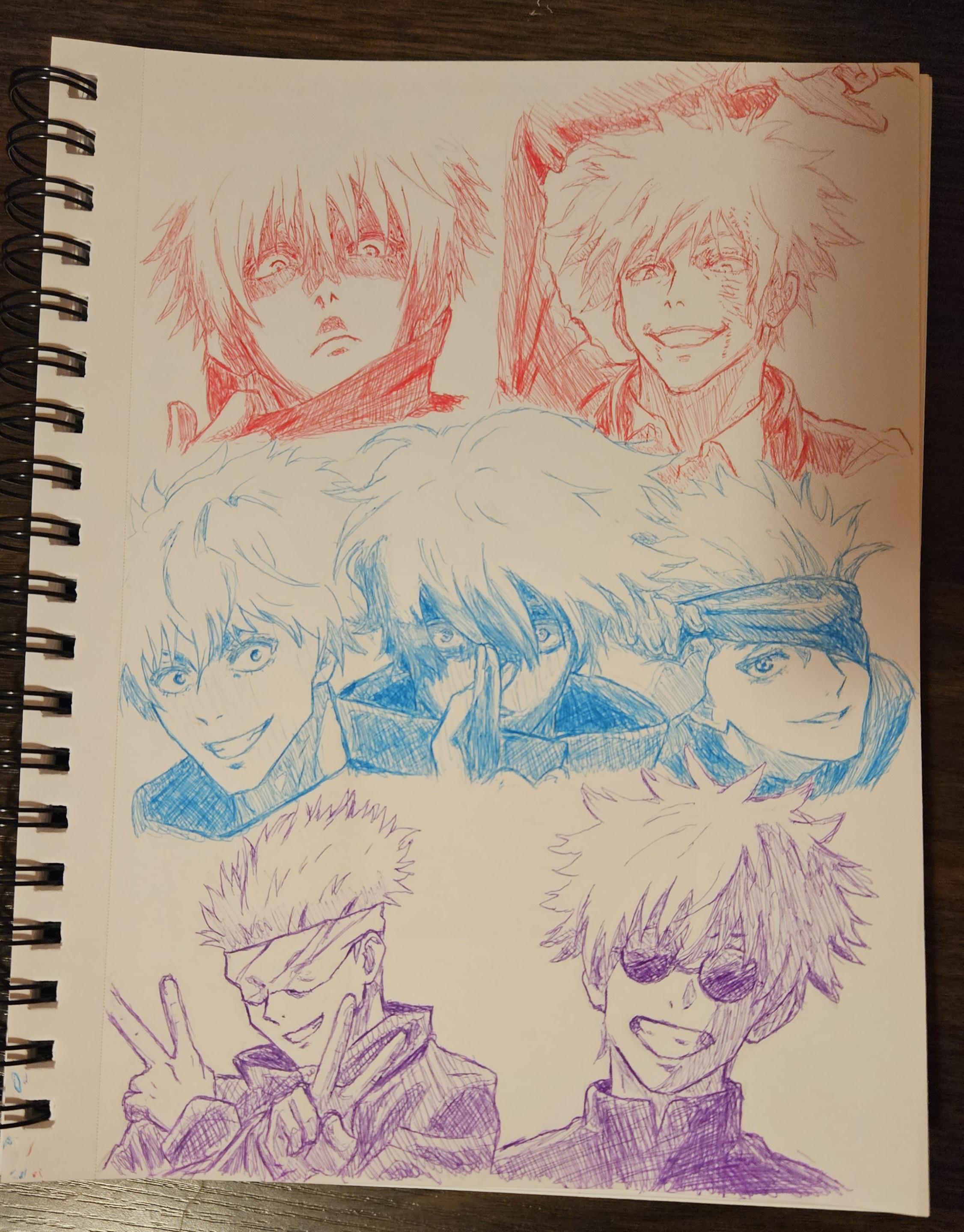 Gojo pen drawings I made :) : r/JuJutsuKaisen