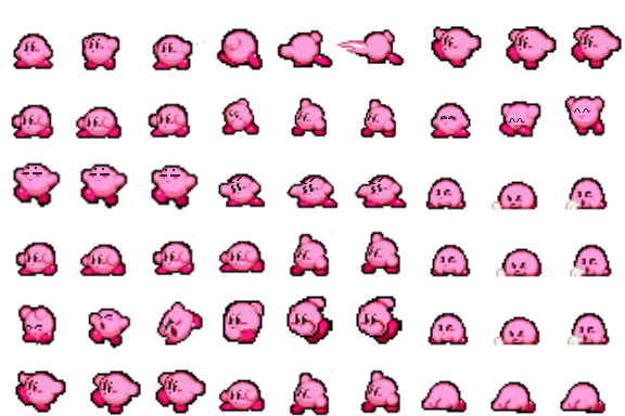 Kirby Sprite Grid