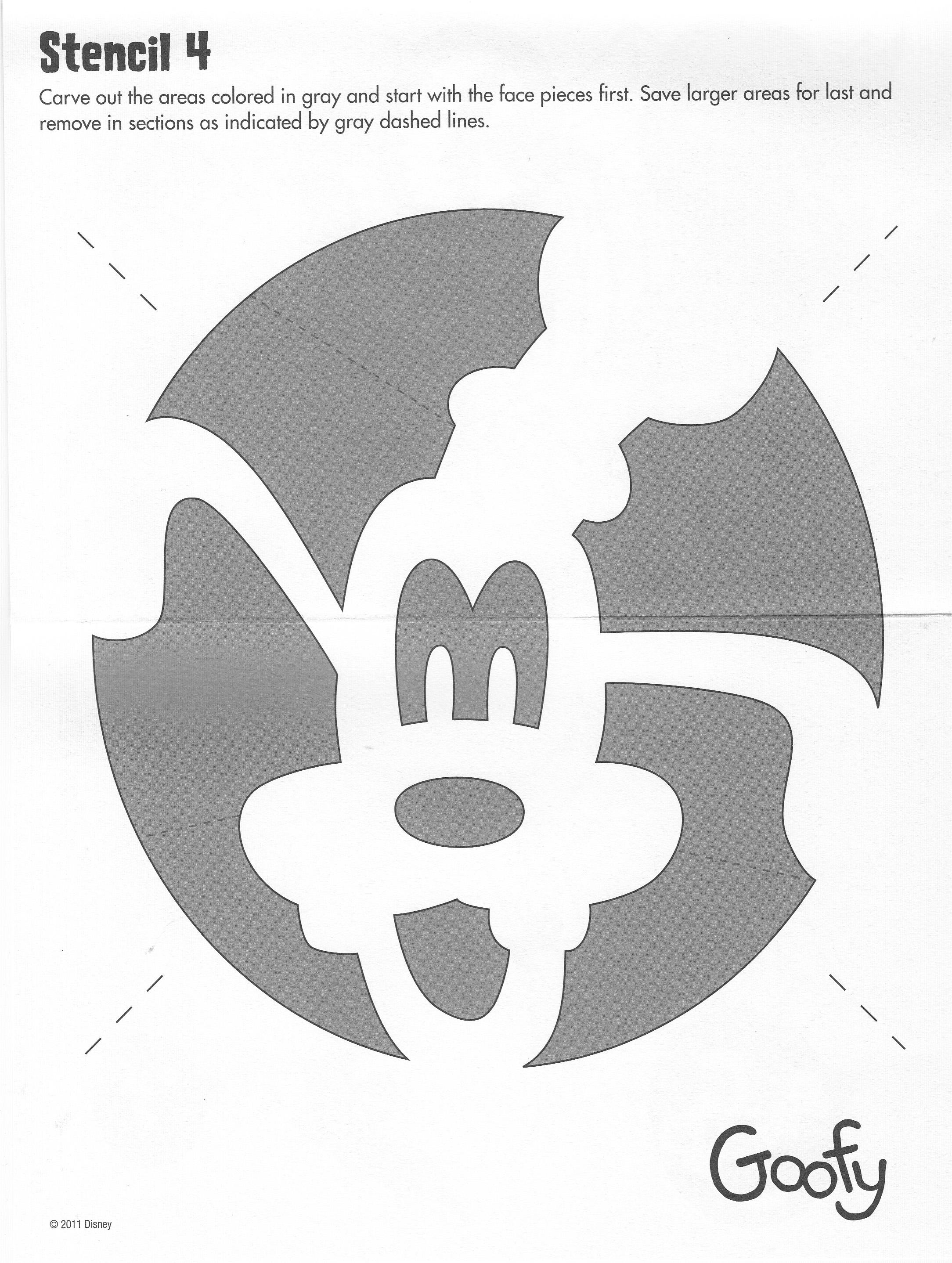 Mickey Mouse Head Pumpkin Stencil