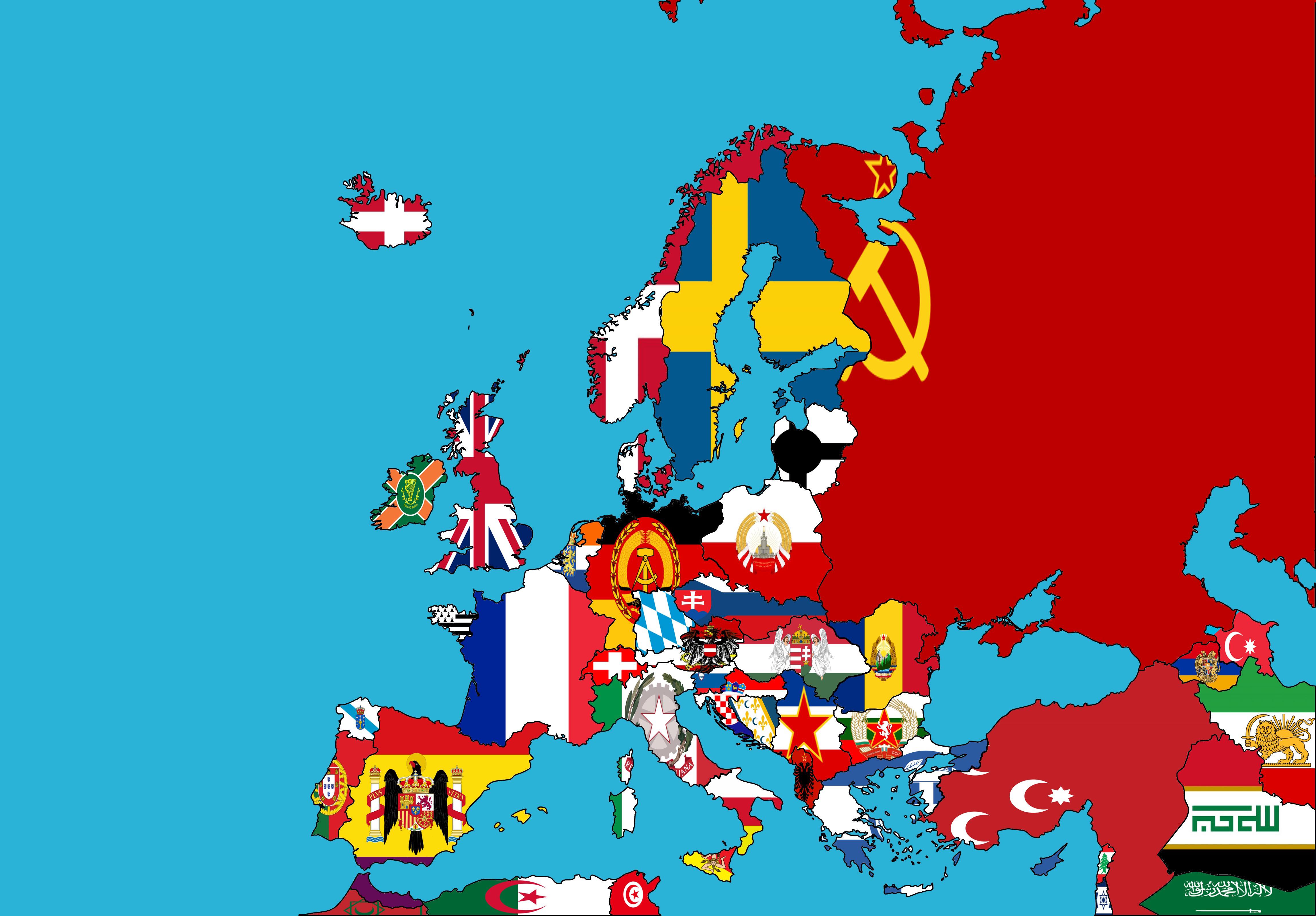 European Flags Map