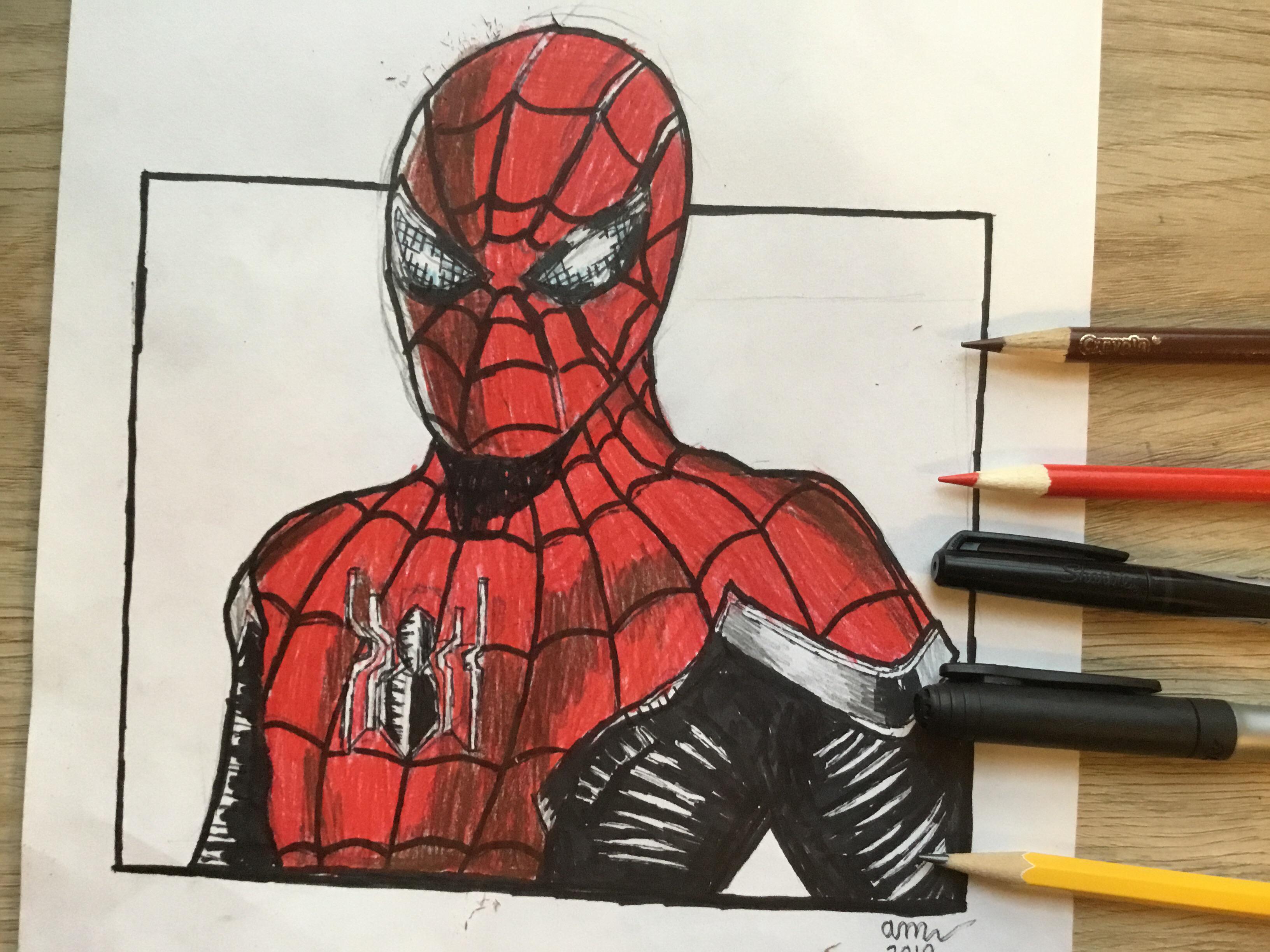 Spider Man Pictures Drawing ~ Spider Man Homecoming Drawing | Bodenfwasu