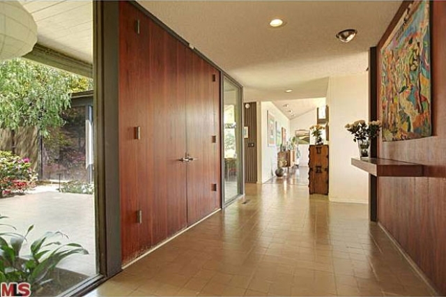 Simple wooden oversized doors.