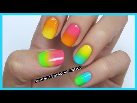 Neon Ombre Nail Art (as seen on Lily Allen!)