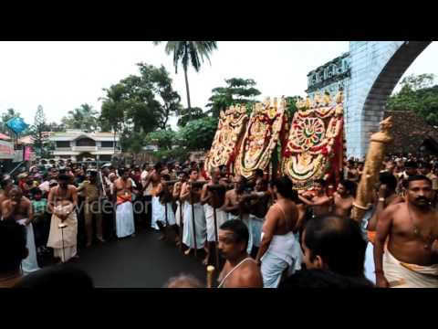 Ceremonial Arattu procession of Lord Padamanbha 