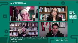 Entrega del Premio de Literatura Sor Juana Inés de la Cruz a Camila Sosa Villada