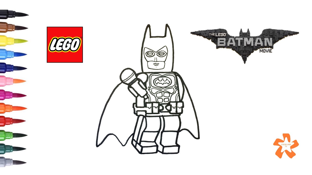 The Lego Batman Movie - How to color Batman - Coloring Pages For Children  With Color & Kids TV - YouTube