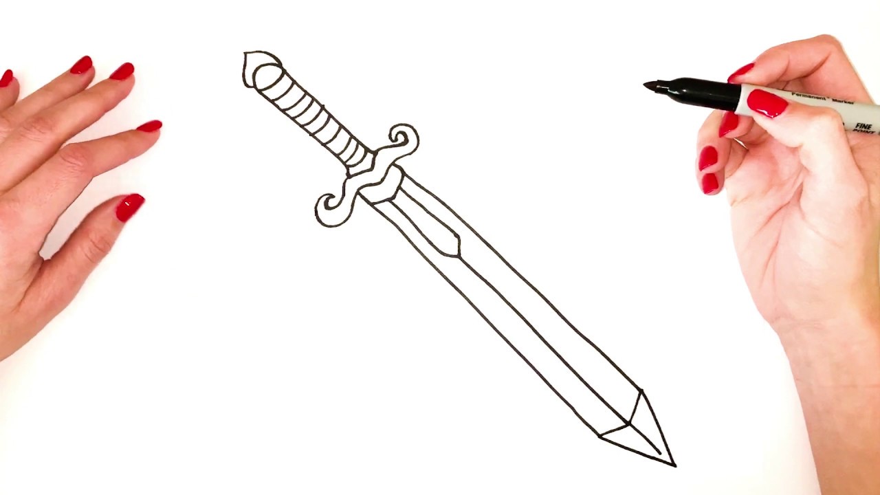 How To Draw A Sword Easy Drawings Drawing Tutorials For Kids Drawings ...